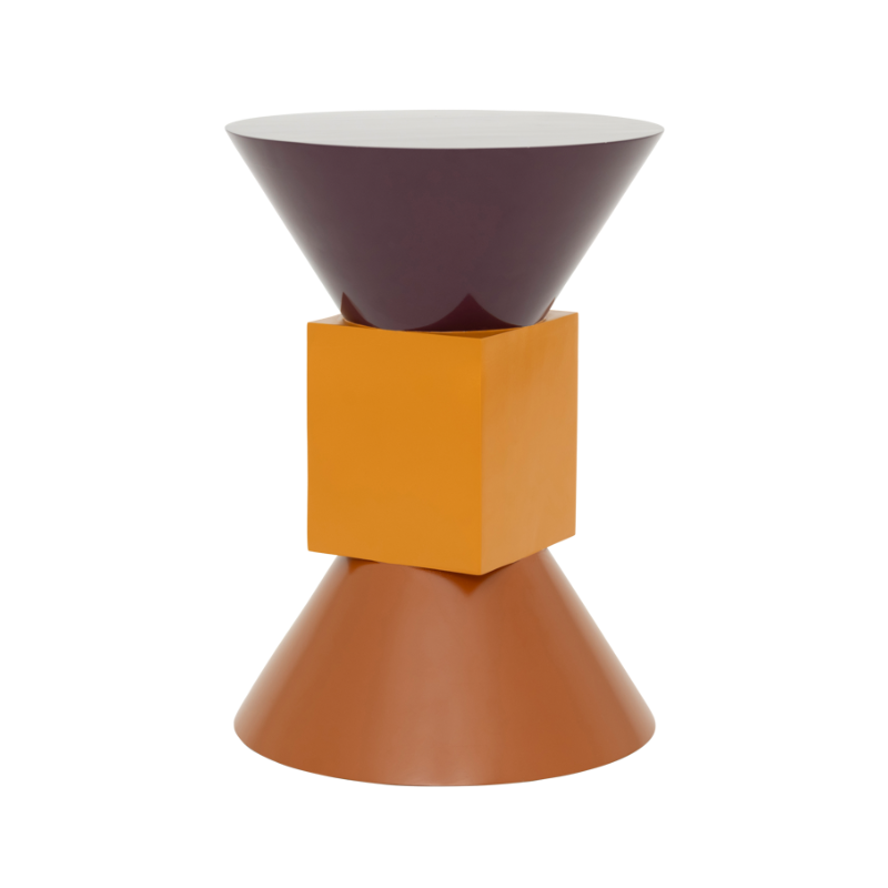Slim Side Table Orange with Purple