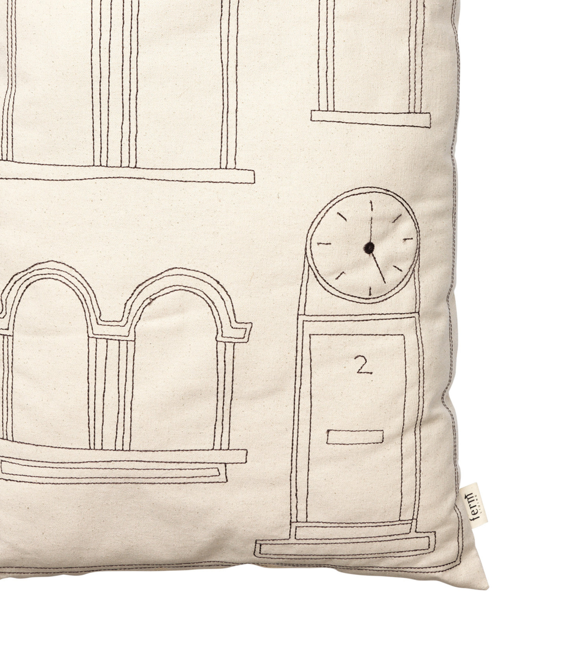ABODE CLOCK decorative pillow broken white