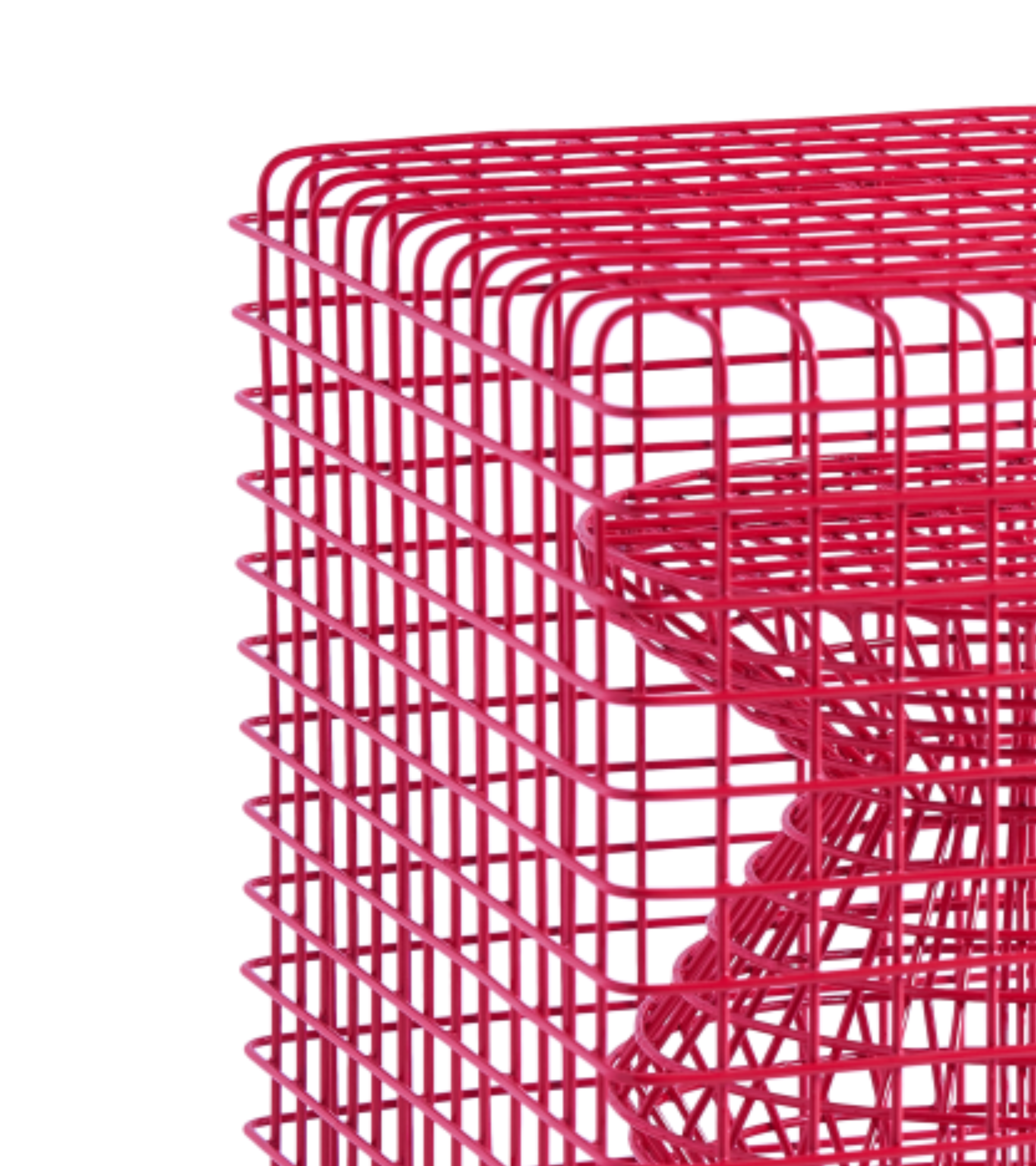 ZIG ZAG WIRE rosa dekorativer Hocker