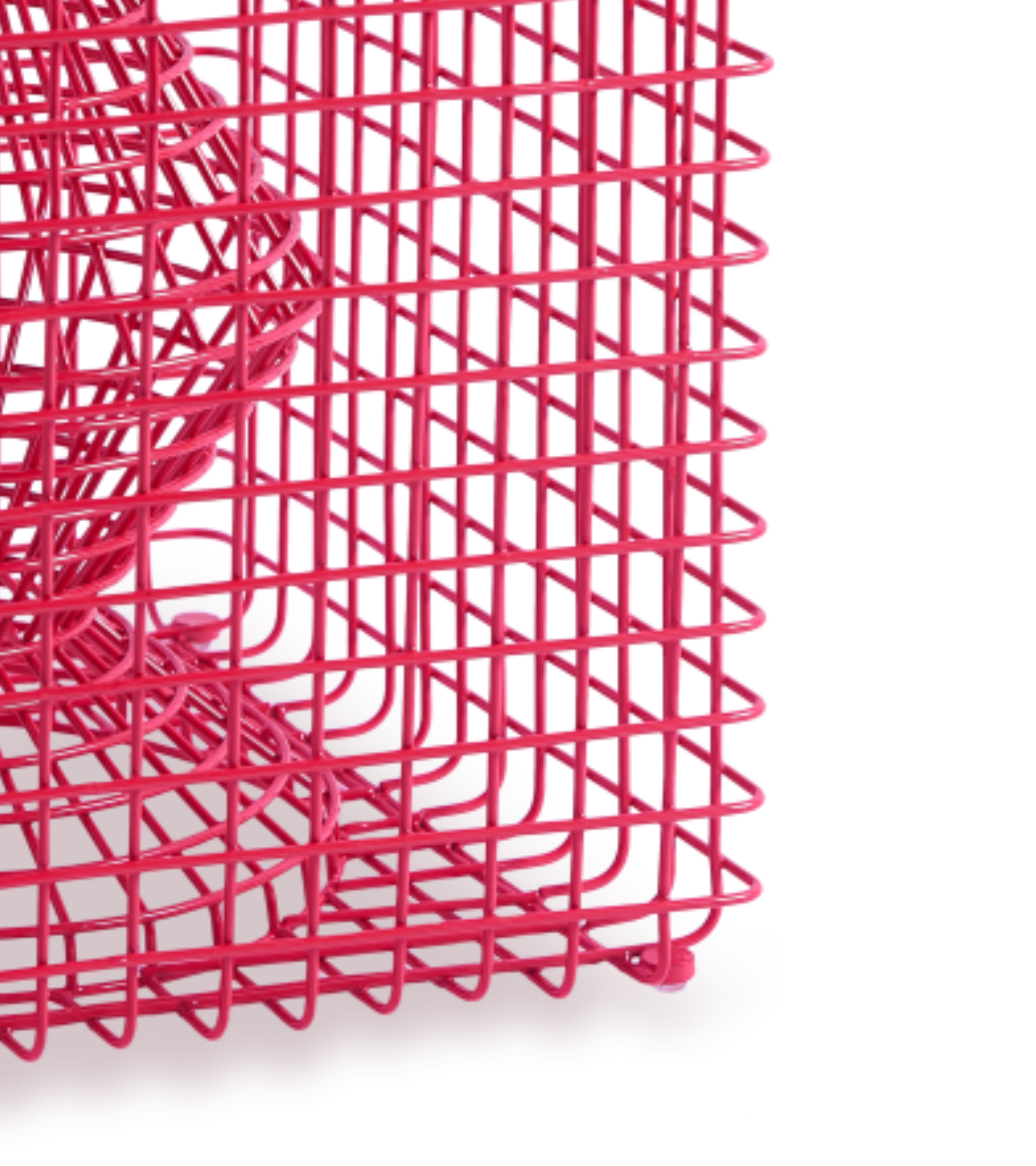 ZIG ZAG WIRE rosa dekorativer Hocker