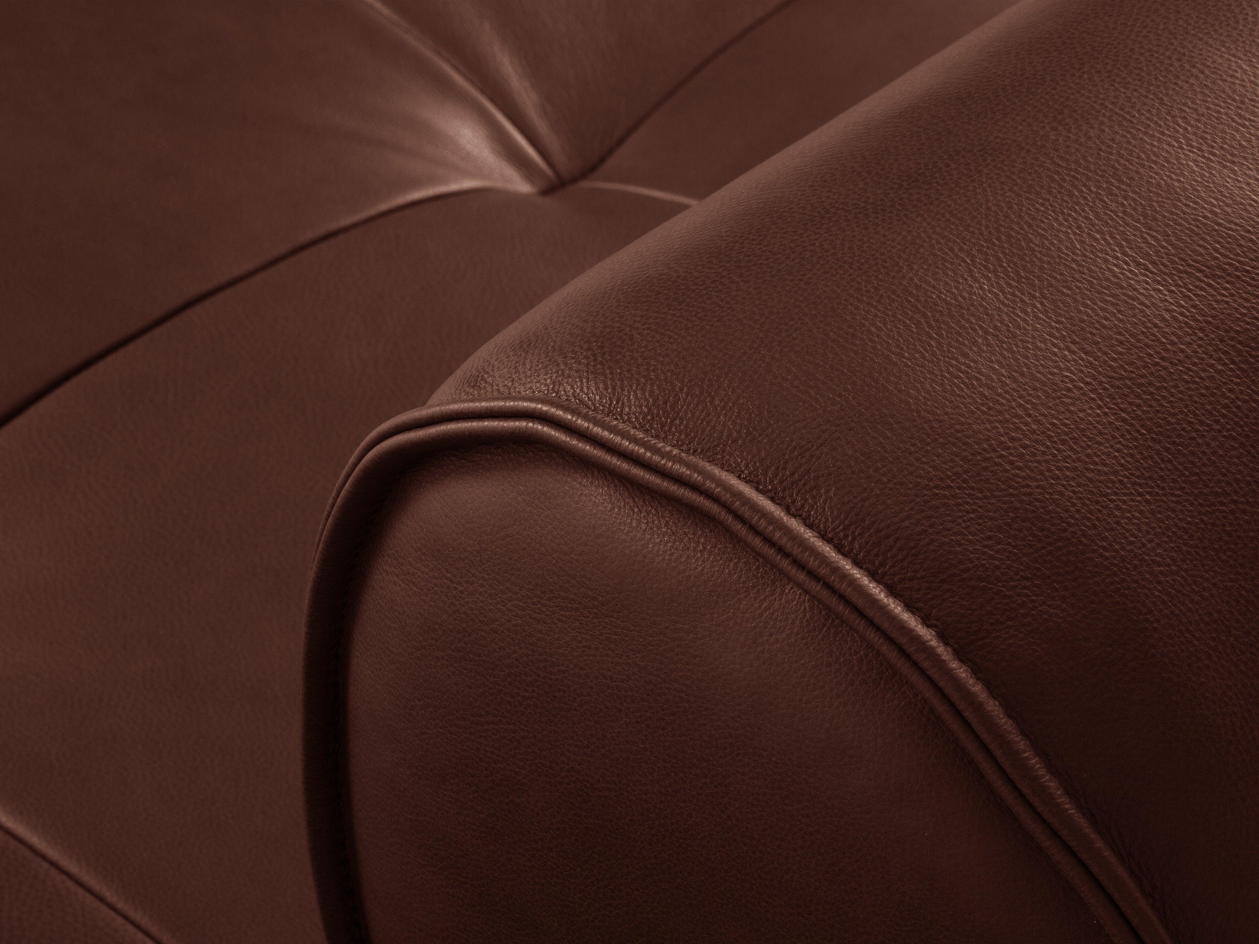 Szezlong skórzany prawostronny LILY brązowy Maison Heritage Eye on Design