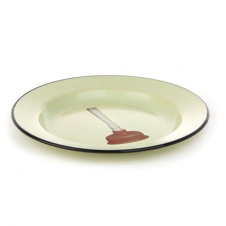 Talerz emaliowany PLUNGER zielony Seletti Eye on Design