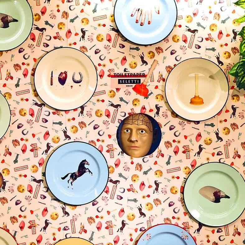 Talerz emaliowany TOAD beżowy Seletti Eye on Design