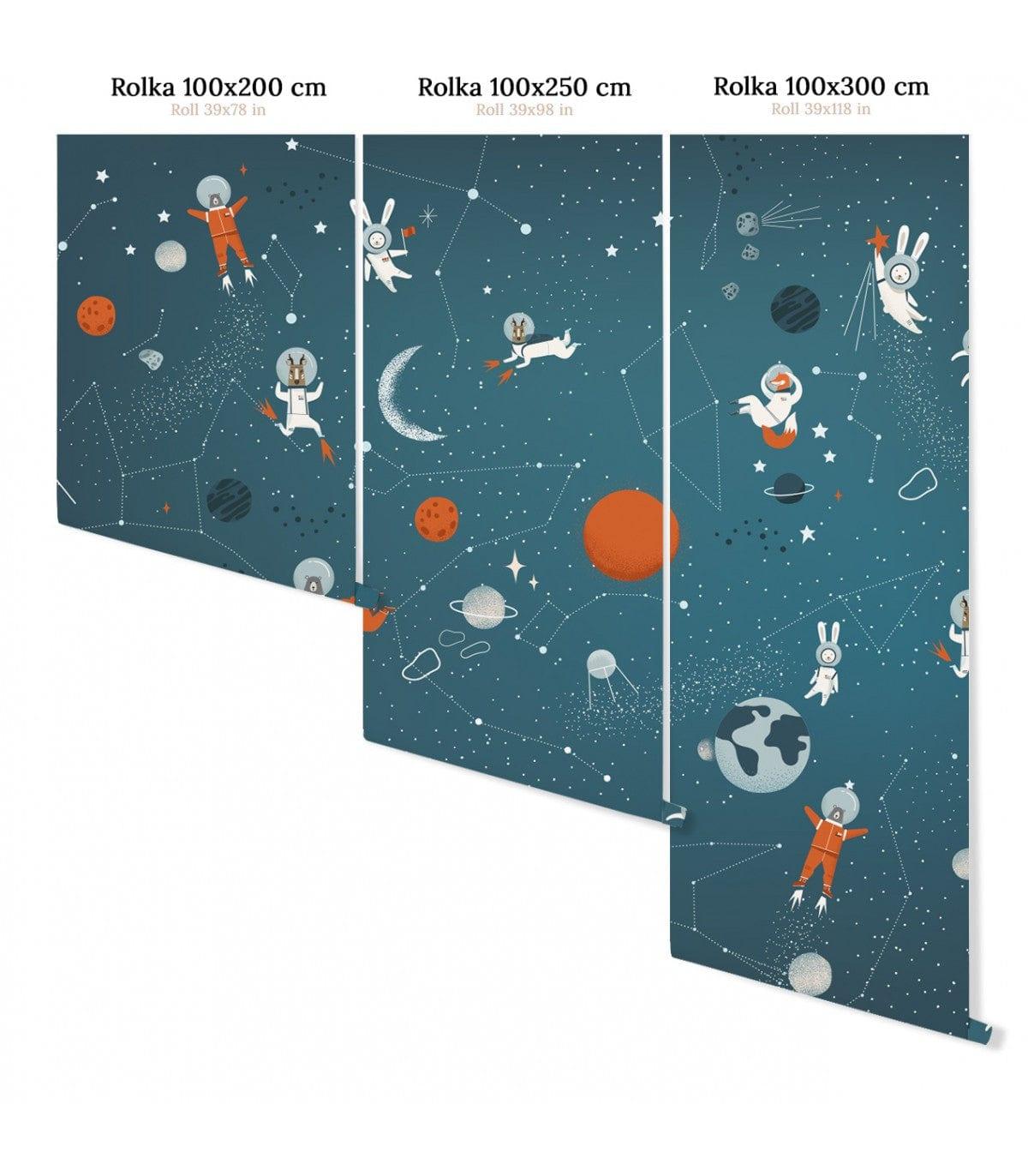 Tapeta ANIMALS IN COSMOS ORANGE Wallcolors Eye on Design