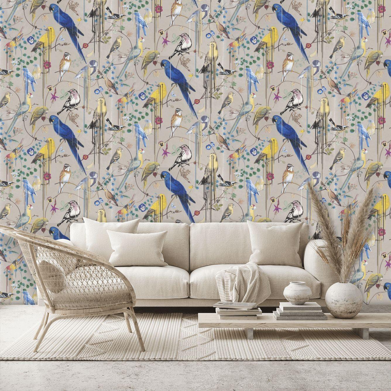 Tapeta BIRDS SINFONIA OR ciemnobeżowy Christian Lacroix Eye on Design