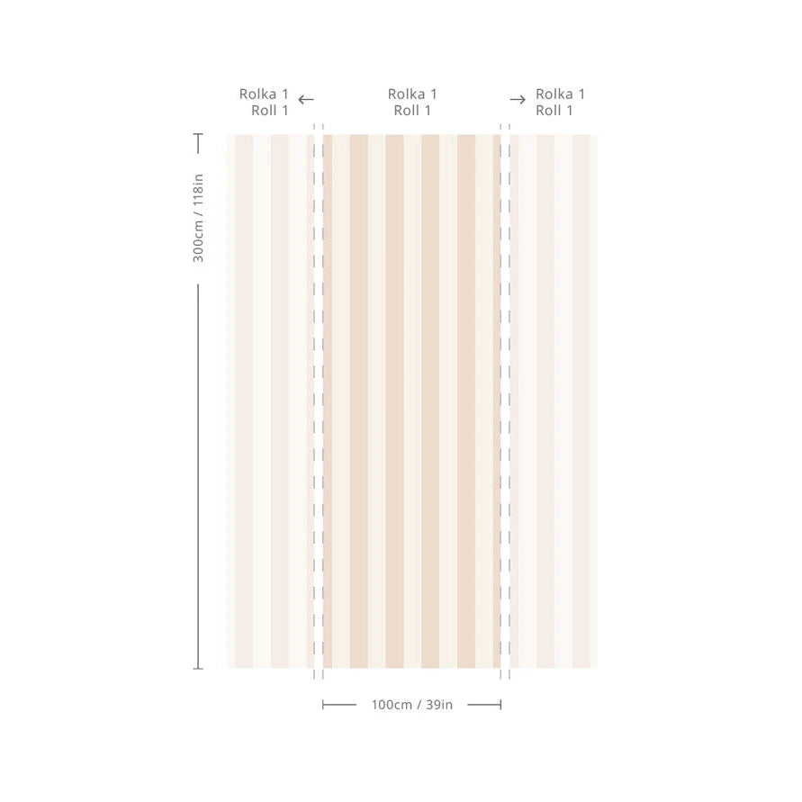 Non-woven wallpaper with stripes BOLD STRIPE SAND piaskowy