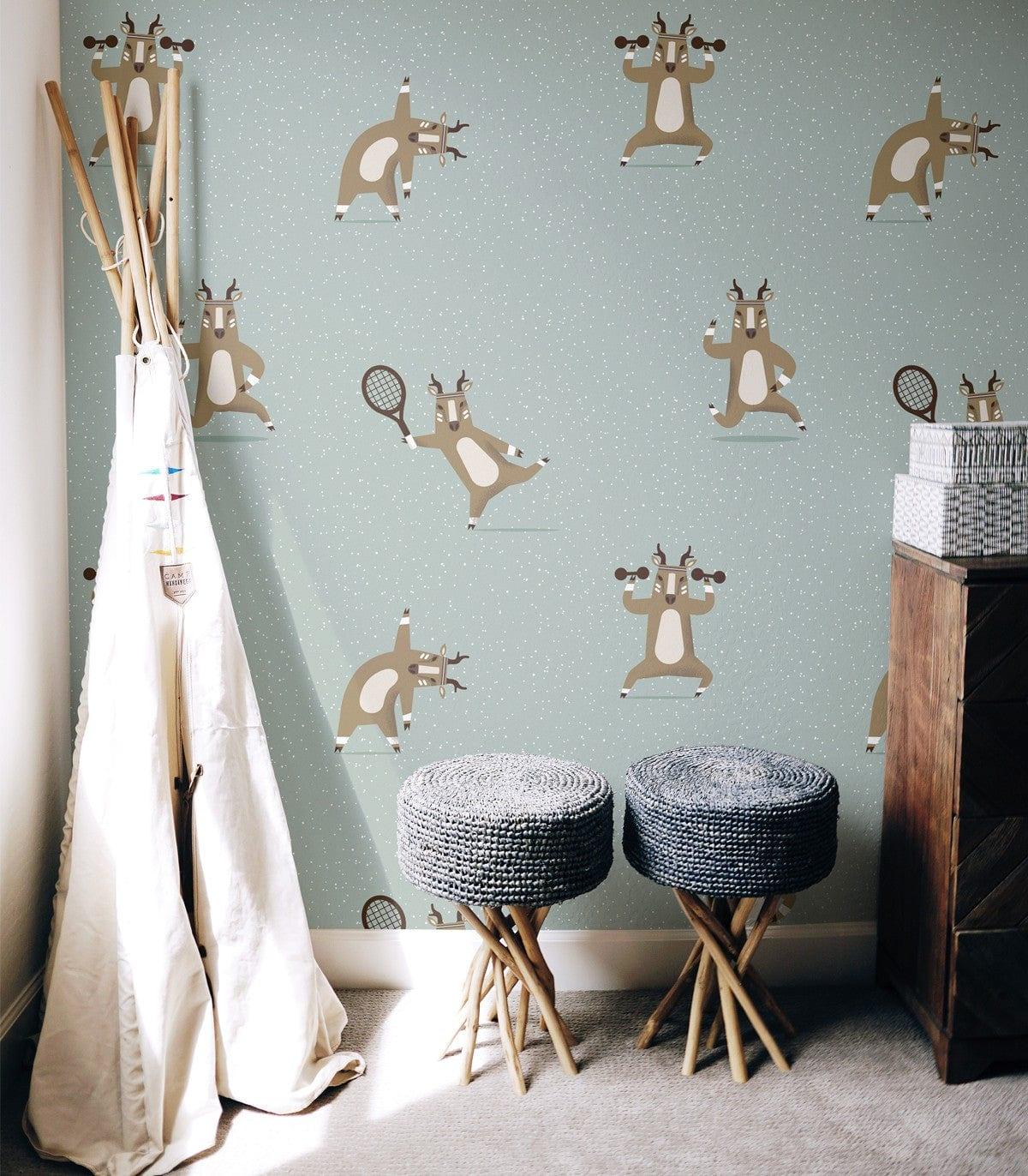 Tapeta DEER EXERCISES Wallcolors Eye on Design