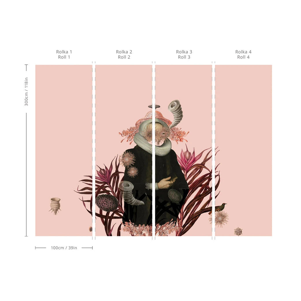 Non-woven wallpaper LADY MEDUSA pink