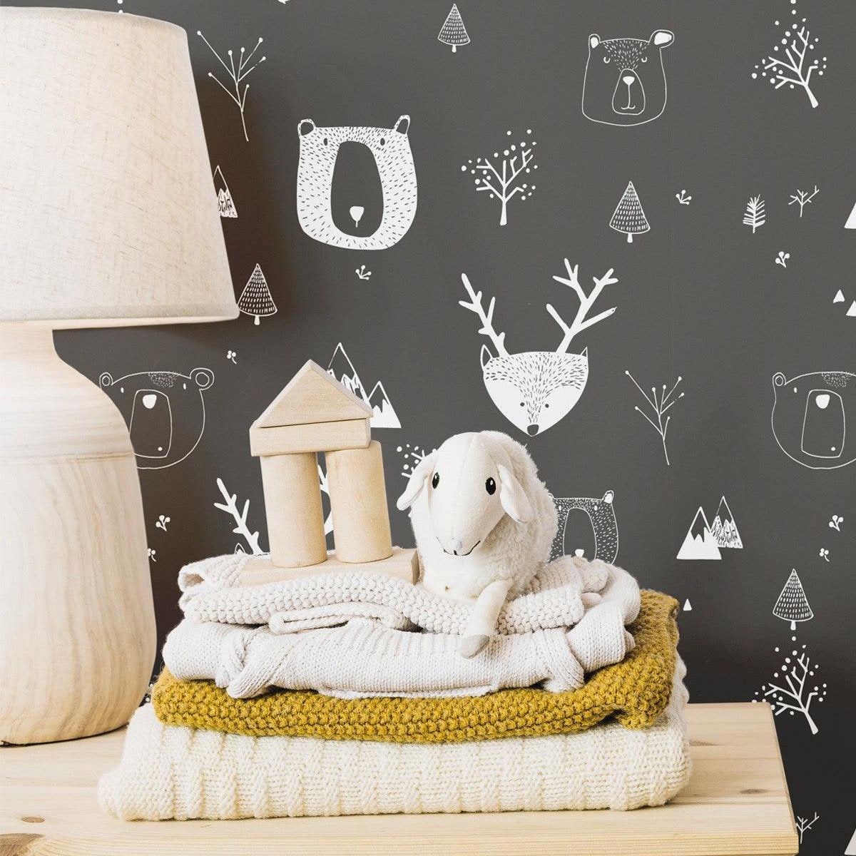 Tapeta TEDDY BEARS BLACK Wallcolors Eye on Design