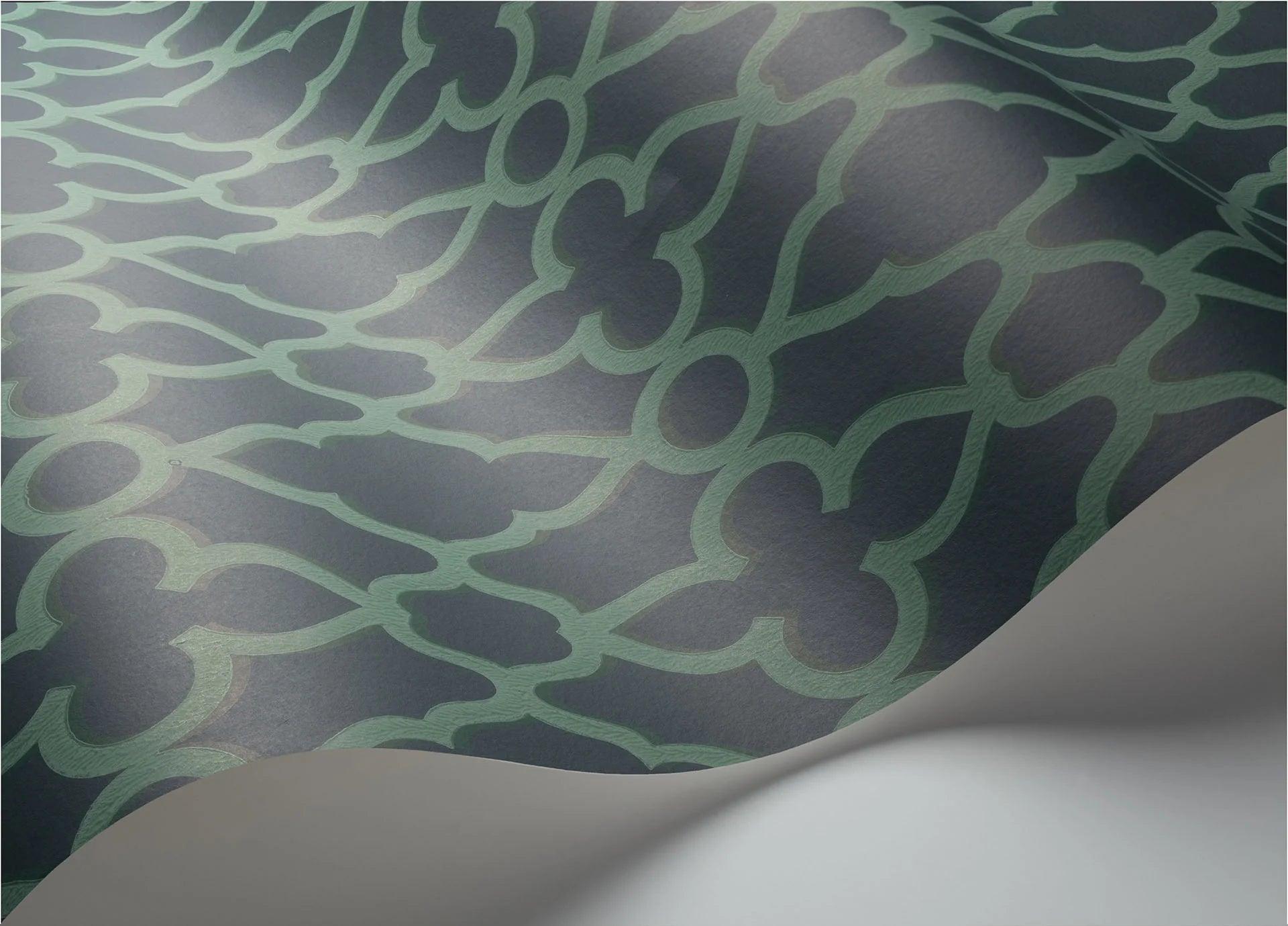 Tapeta THE PEARWOOD COLLECTION - Treillage zielony na granacie Cole & Son Eye on Design