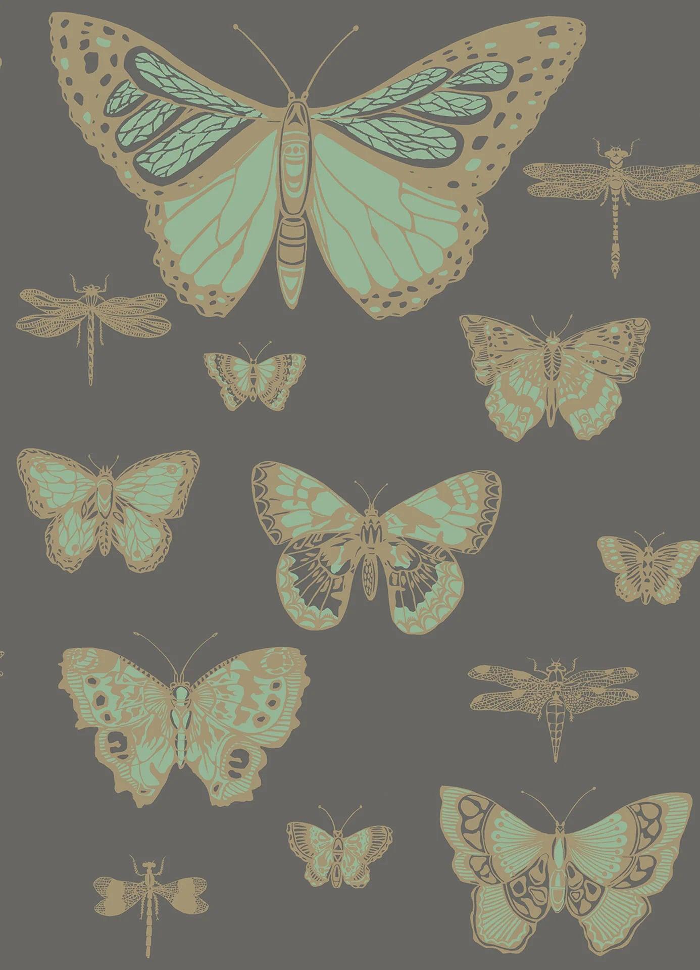 Tapeta WHIMSICAL - Butterflies & Dragonflies czarny Cole & Son Eye on Design