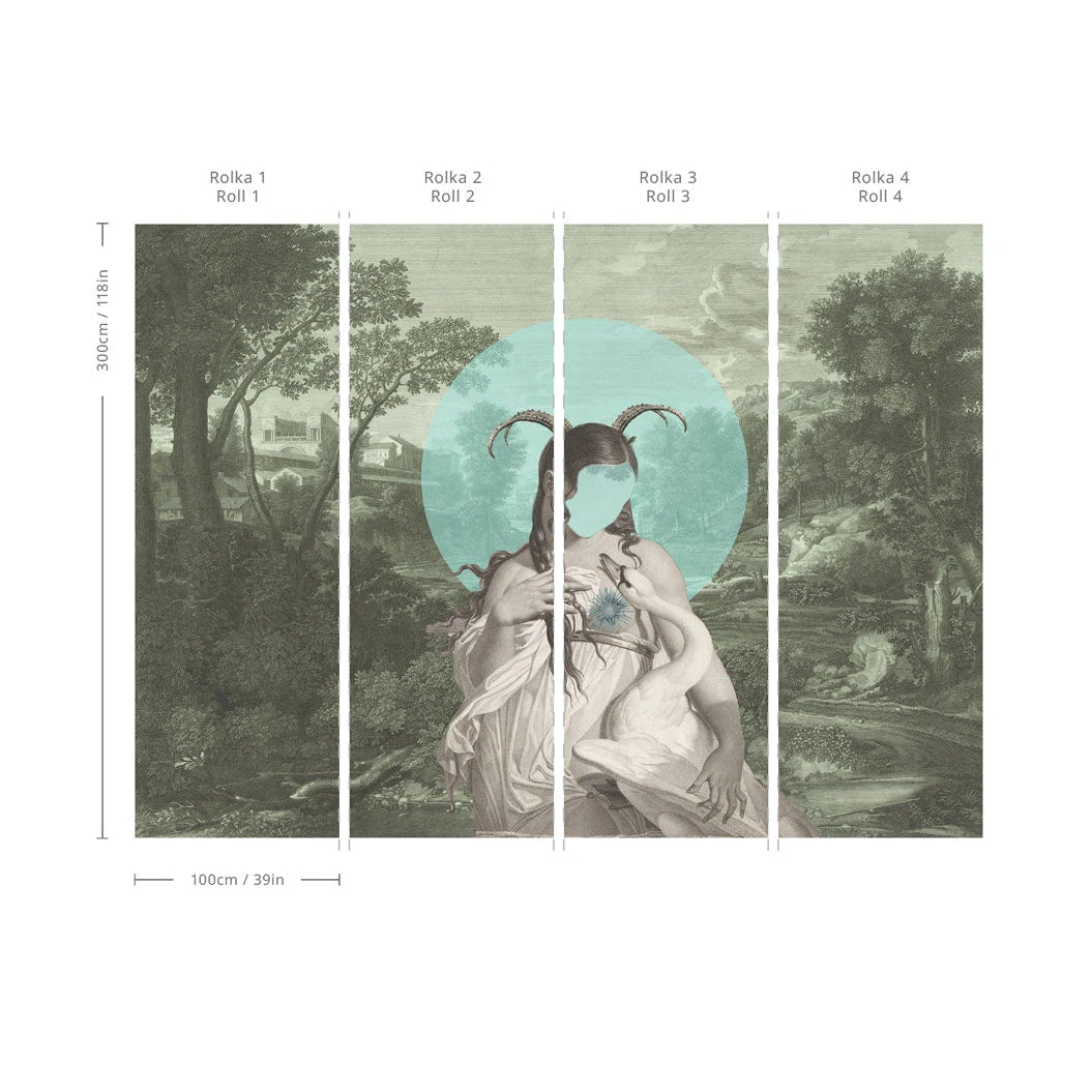 Non-woven wallpaper ZODIAC MUSE green