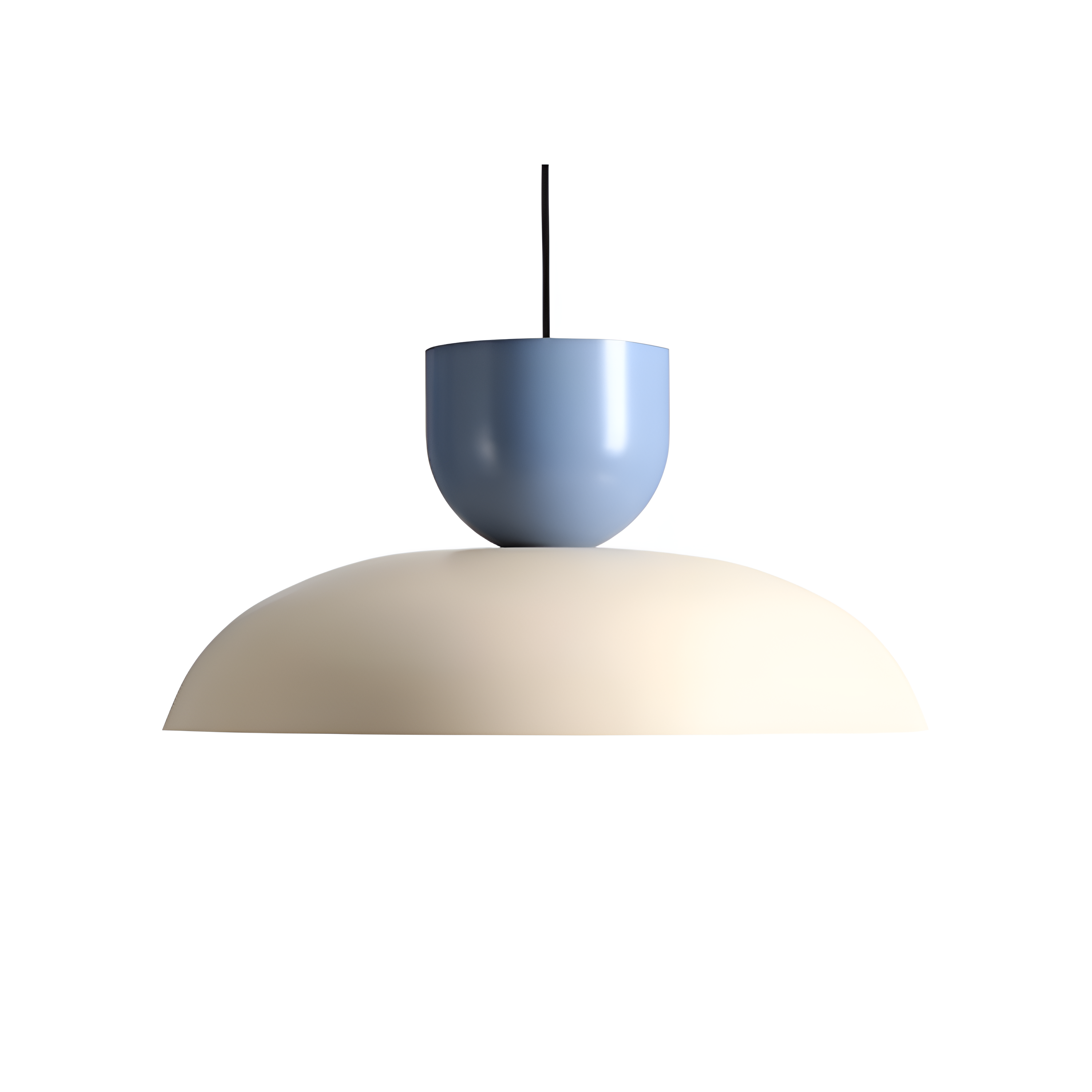 Hängelampe ELLA creme mit blau