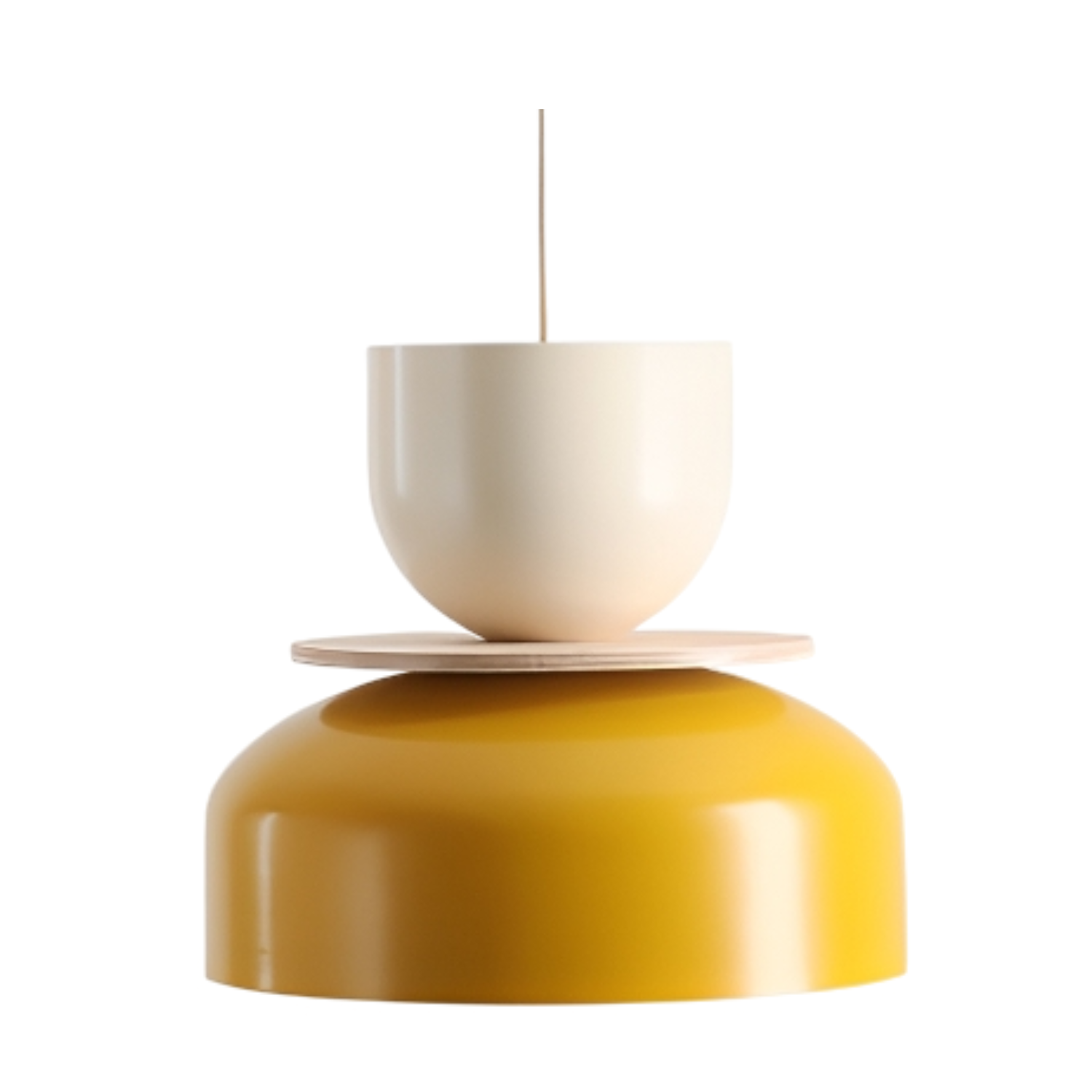UTO Pendelleuchte creme mit gelb