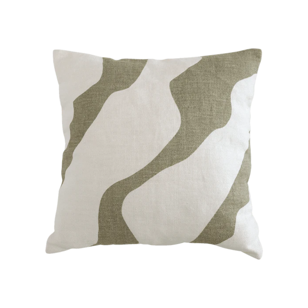 Fluso cushion cream with green