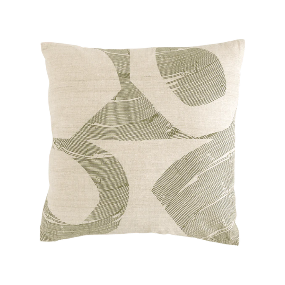Aeolus beige pillow with green