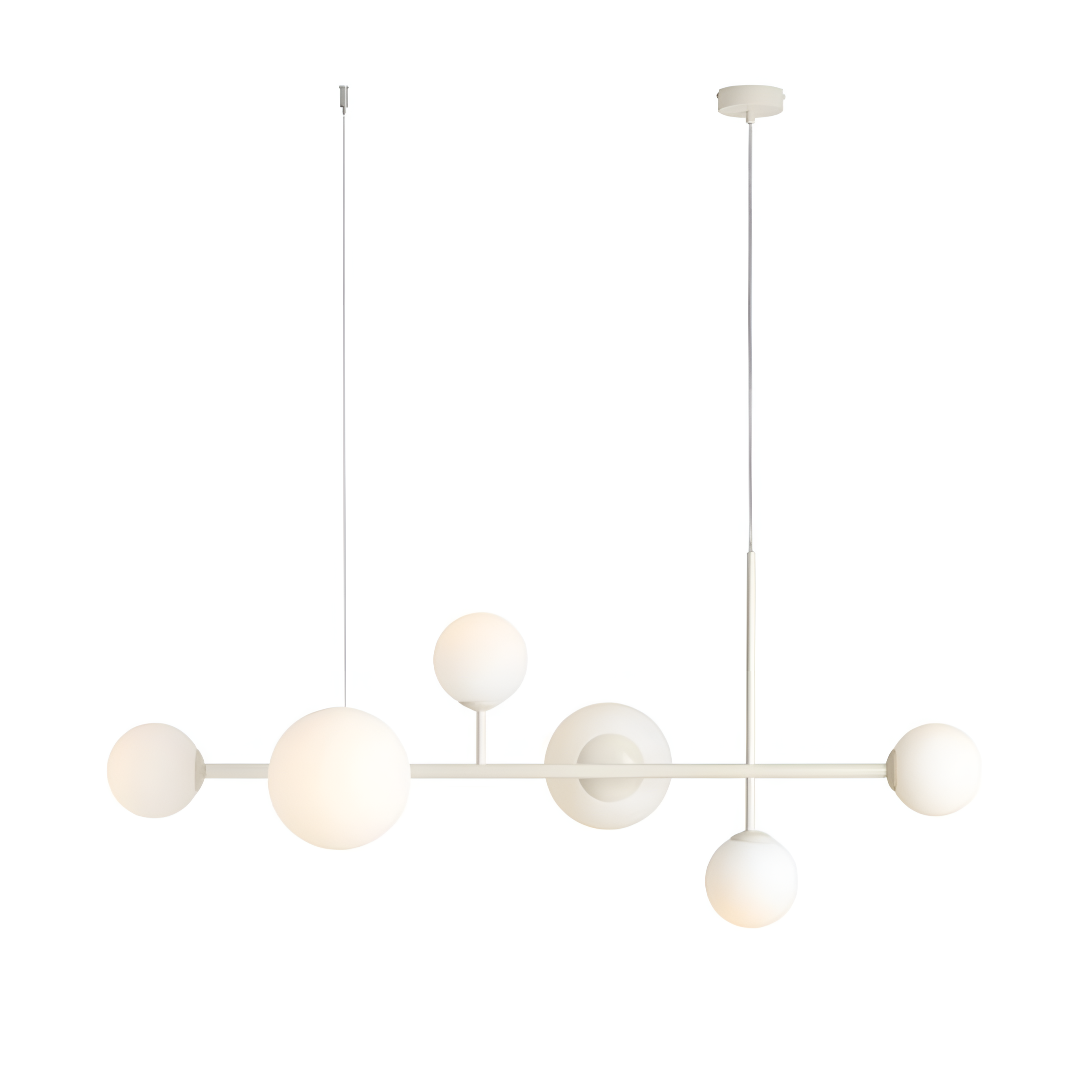 DIONE HEXA cremefarbene Pendelleuchte
