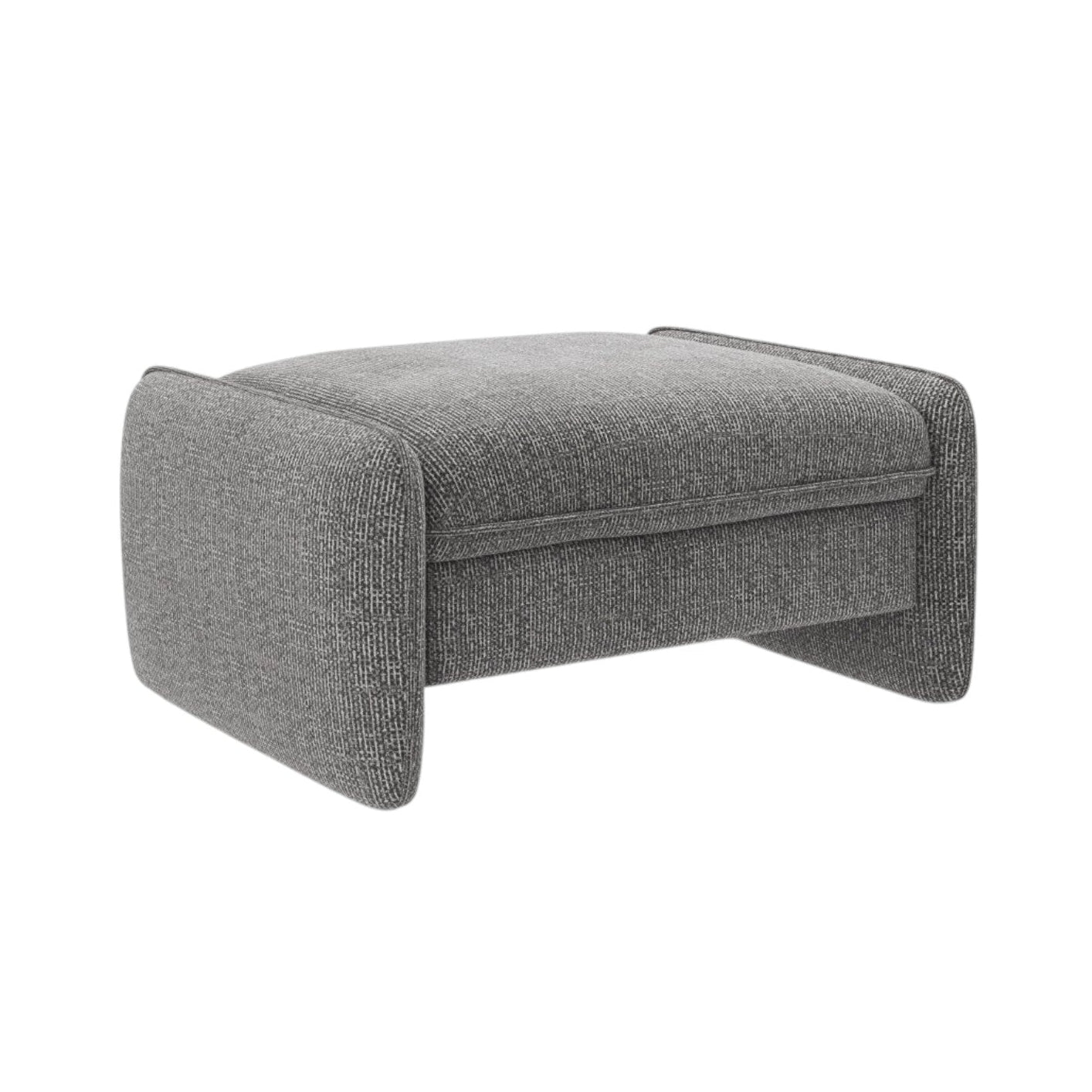 GEORGIA dark gray chenille pouf