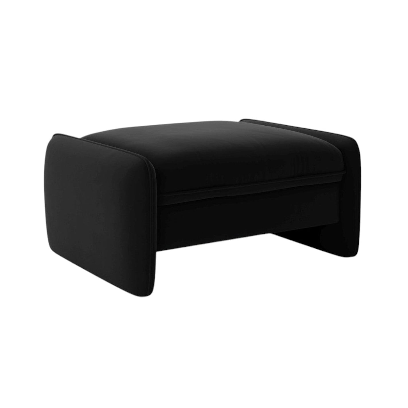 Black Velvet Pouf GEORGIA