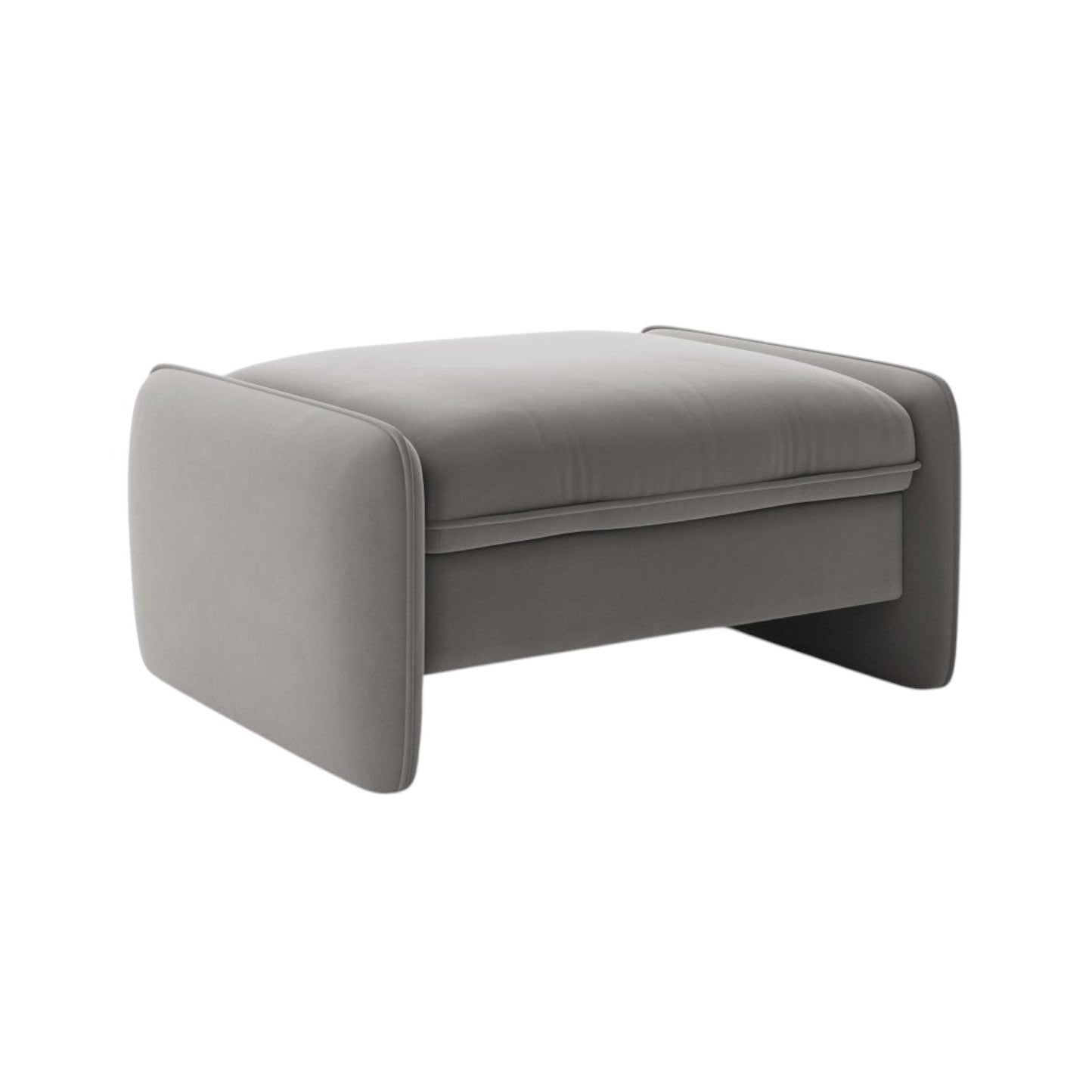 Samt Pouf GEORGIA dunkelgrau