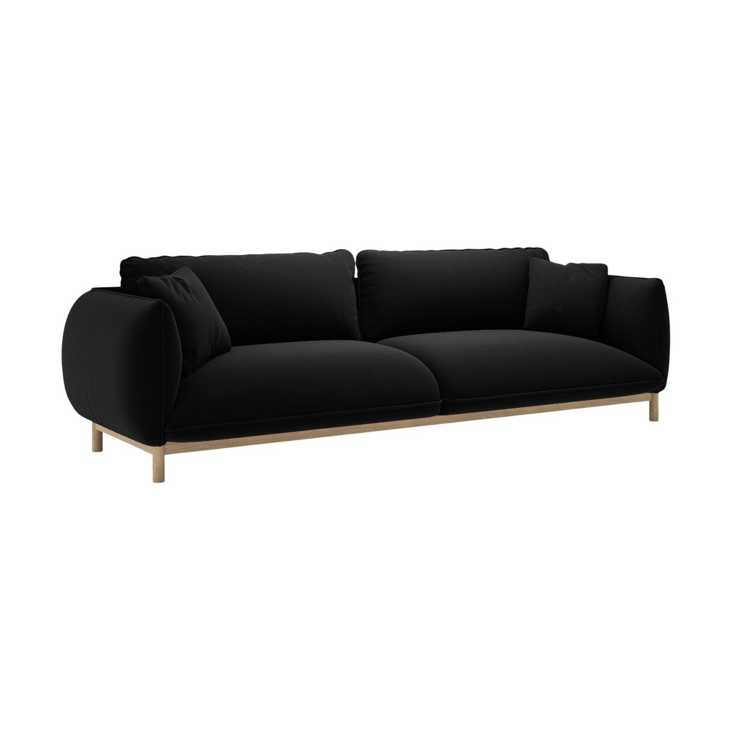 Velvet sofa for 4 people ADA black