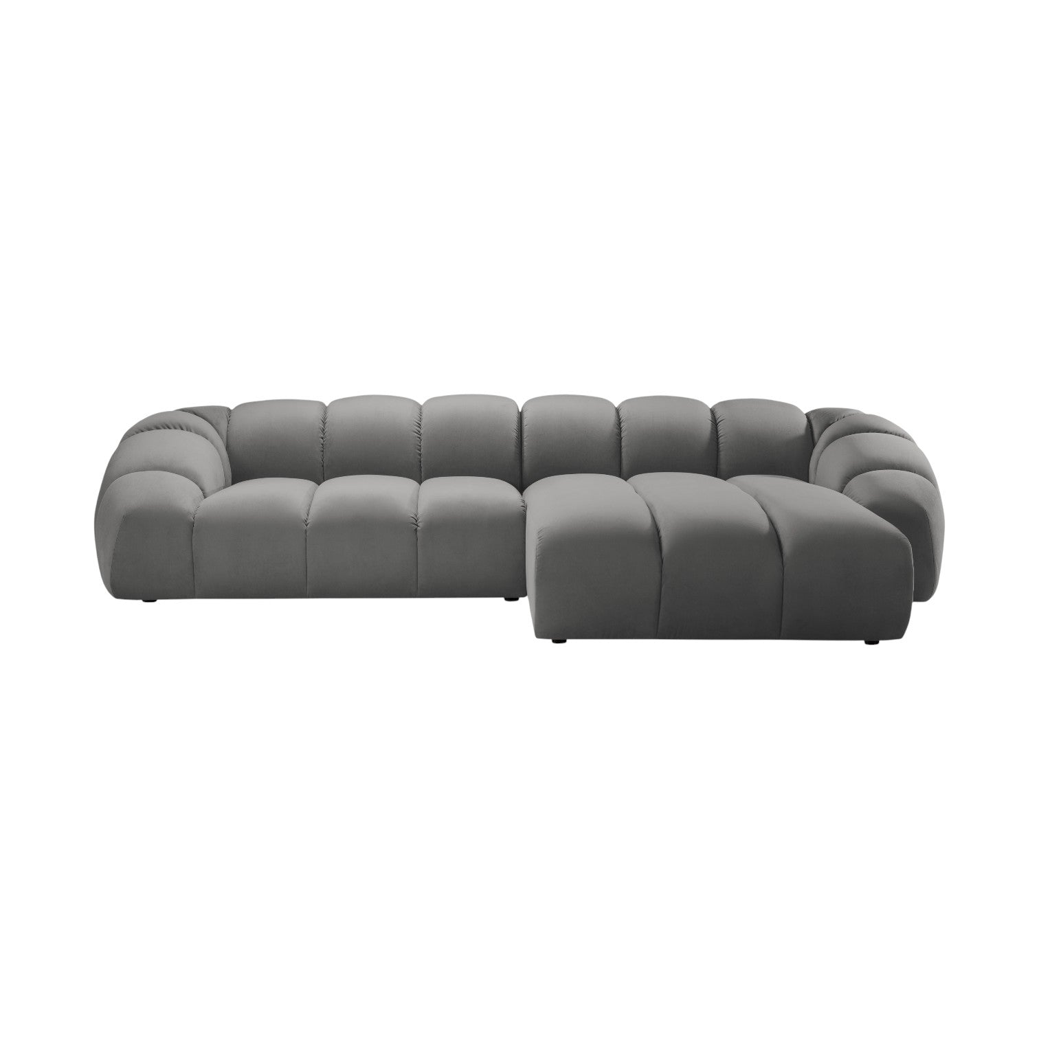 Velvet Right Corner Sofa, "Diana", 4 Sitze, Grau, 334x182x72
In Europa gemacht