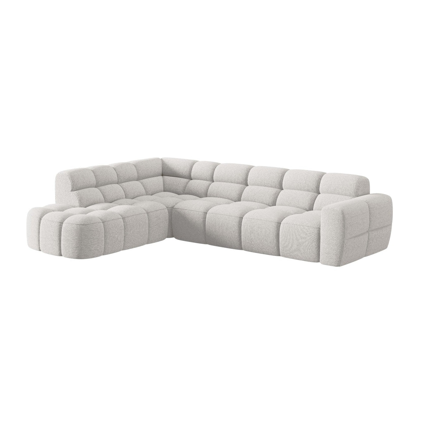 Linksseitiges Ecksofa LISA hellgraues Chenille