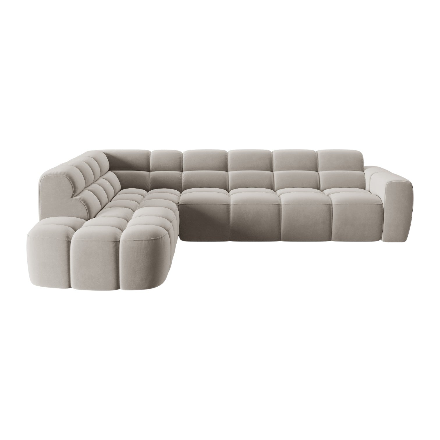 Samt-Ecksofa links LISA hellbeige