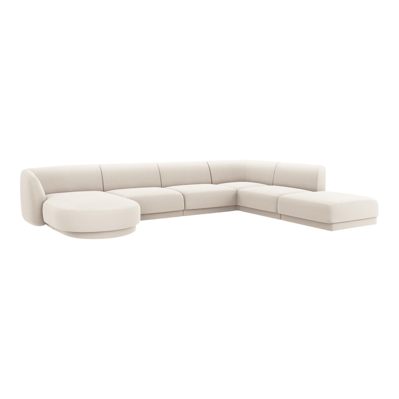 Velvet corner in shape in the right -hand miley beige