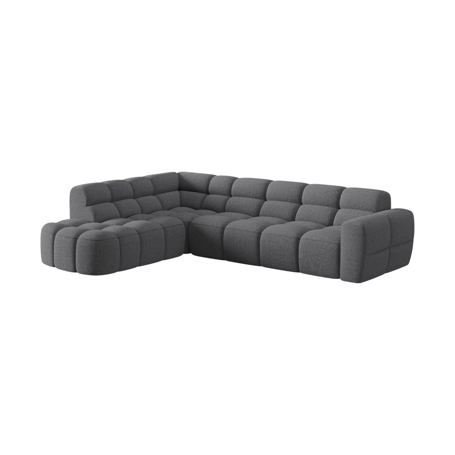 Linksseitiges Ecksofa LISA graues Chenille