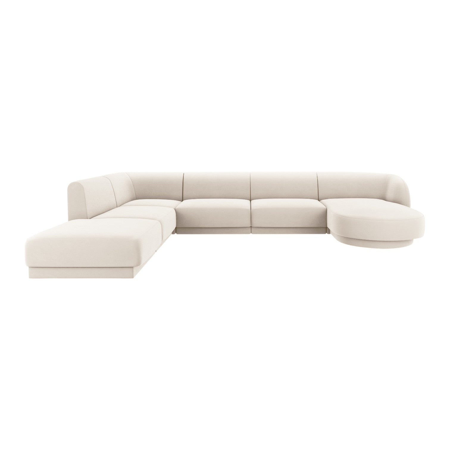 Eine Samtecke in Form des linken Hand Miley Beige