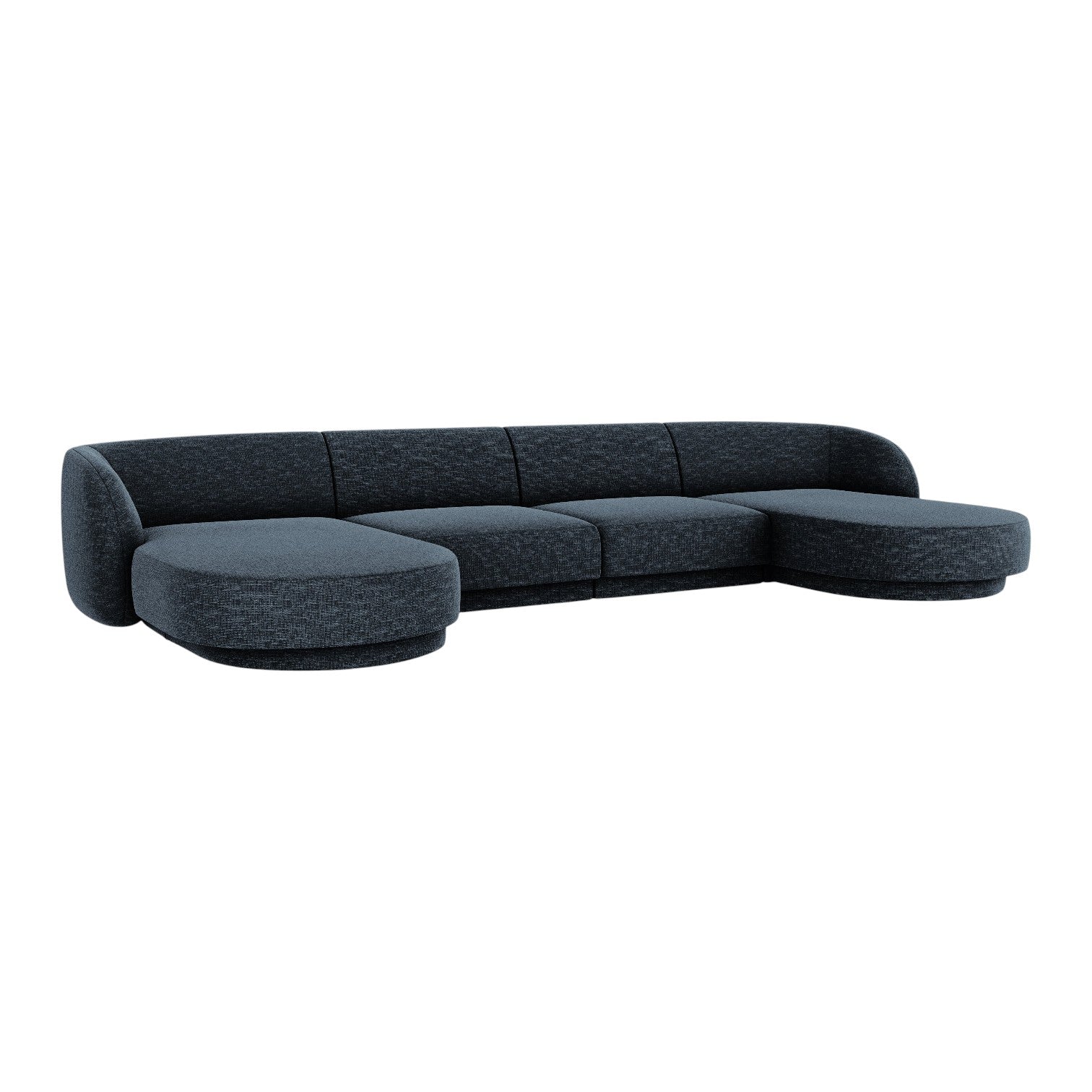 Panoramic sofa in the miley navy blue szenil fabric