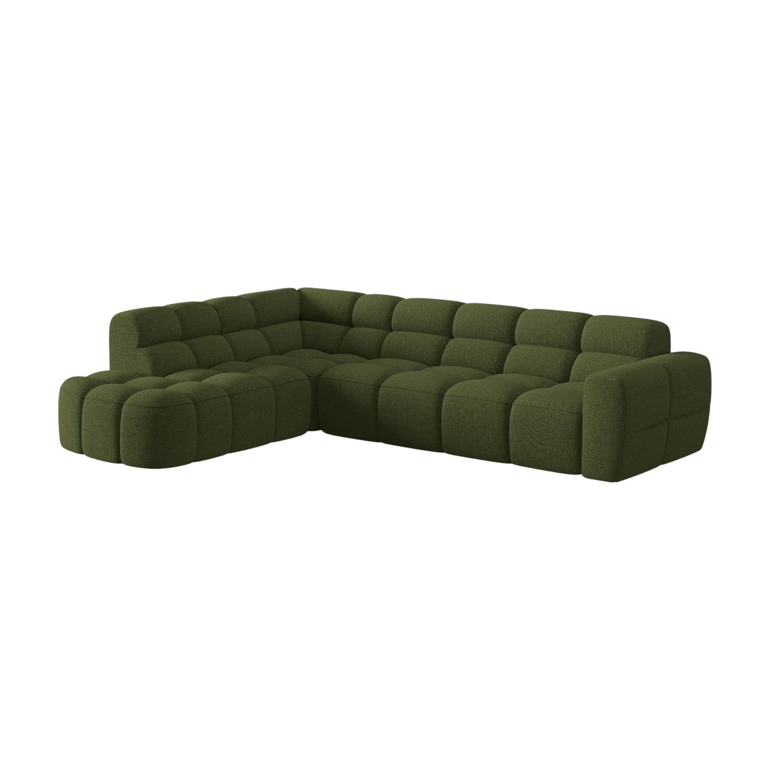 Sofa narożna lewostronna LISA zielony szenil