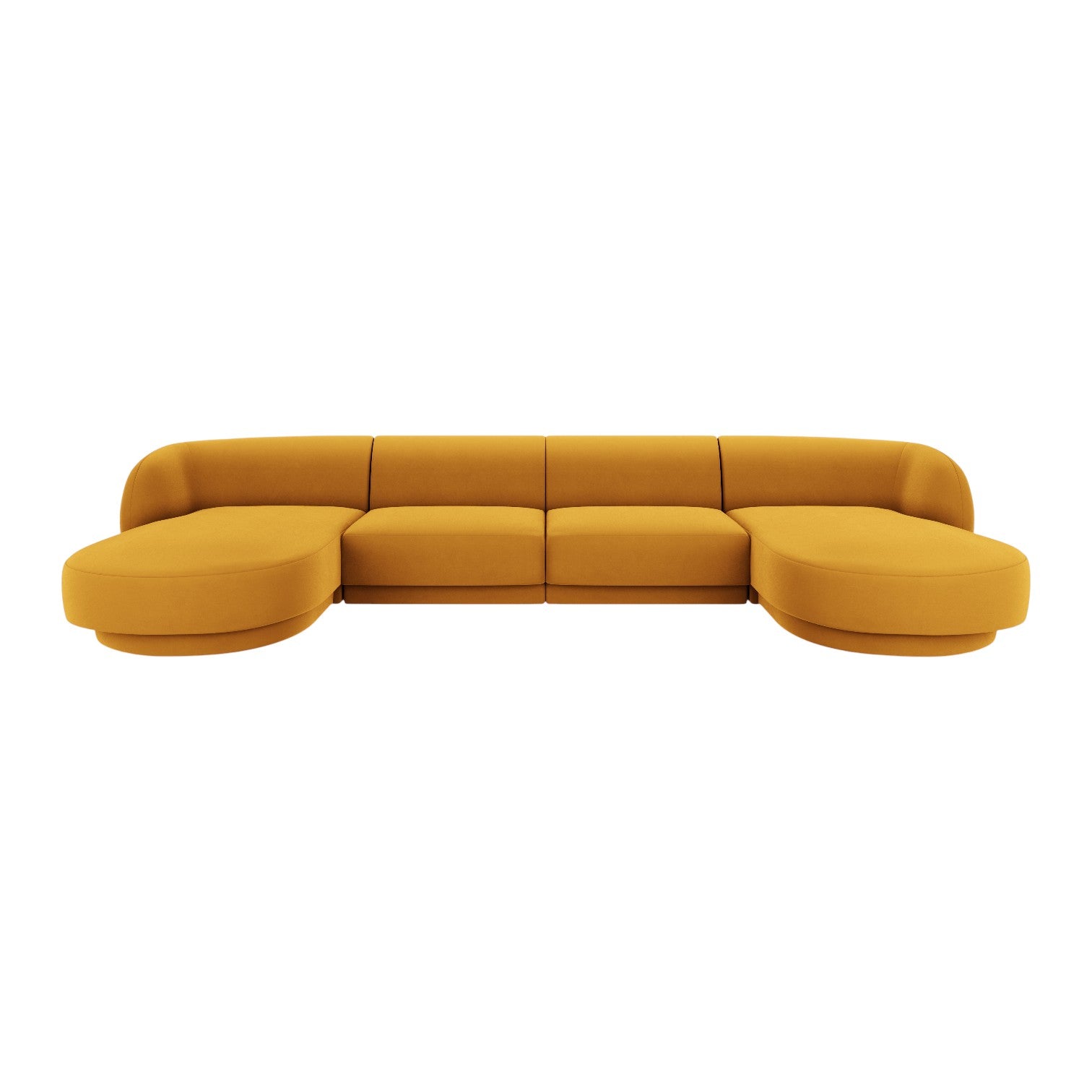 Miley yellow panoramic velvet corner