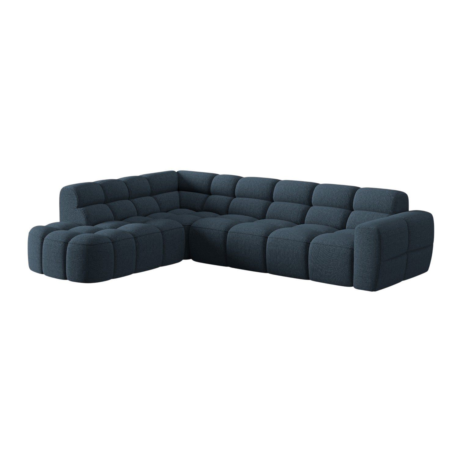 Sofa narożna lewostronna LISA ciemnoniebieski szenil