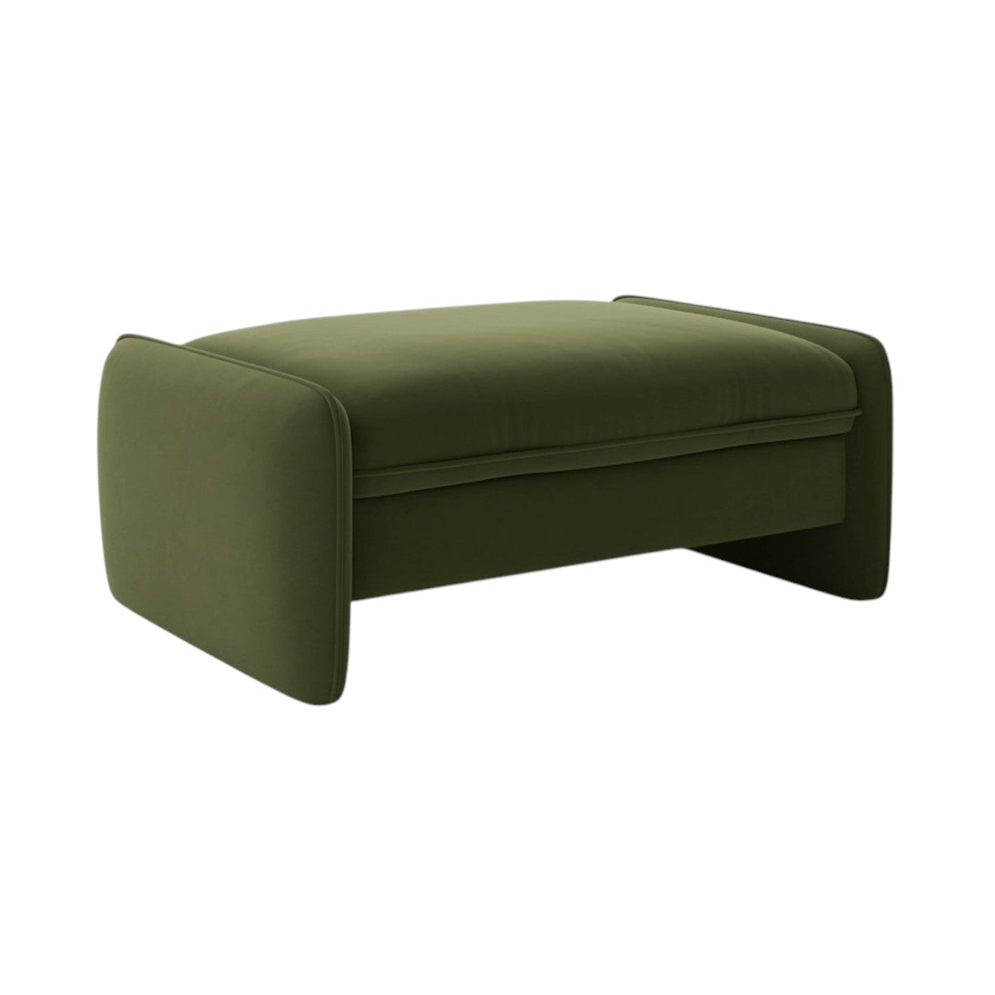 Green Rectangular Velvet Pouf GEORGIA
