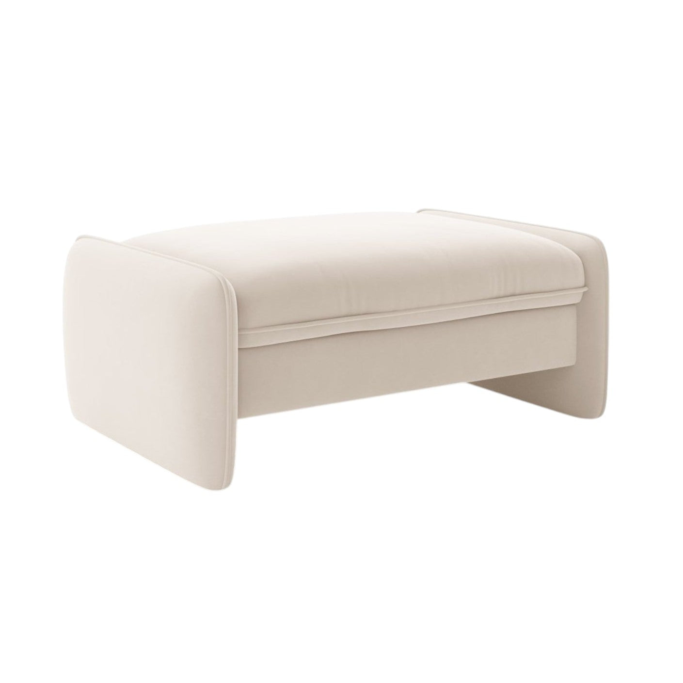 Rectangular Pouf GEORGIA Light Beige Chenille