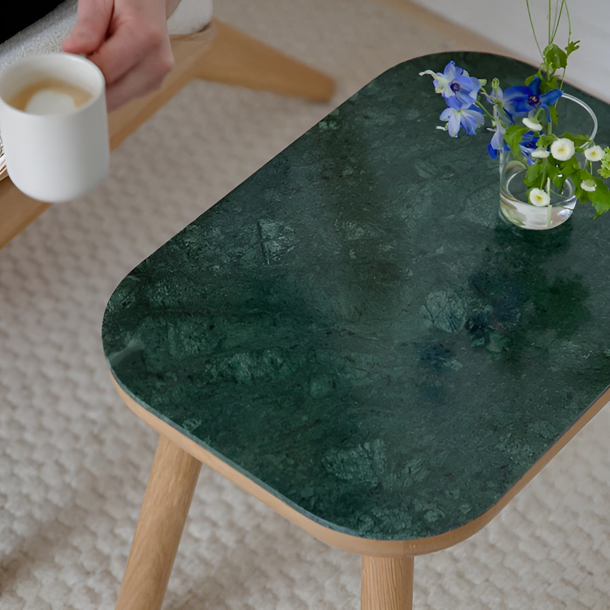 PAFF anthracite coffee table with oak base