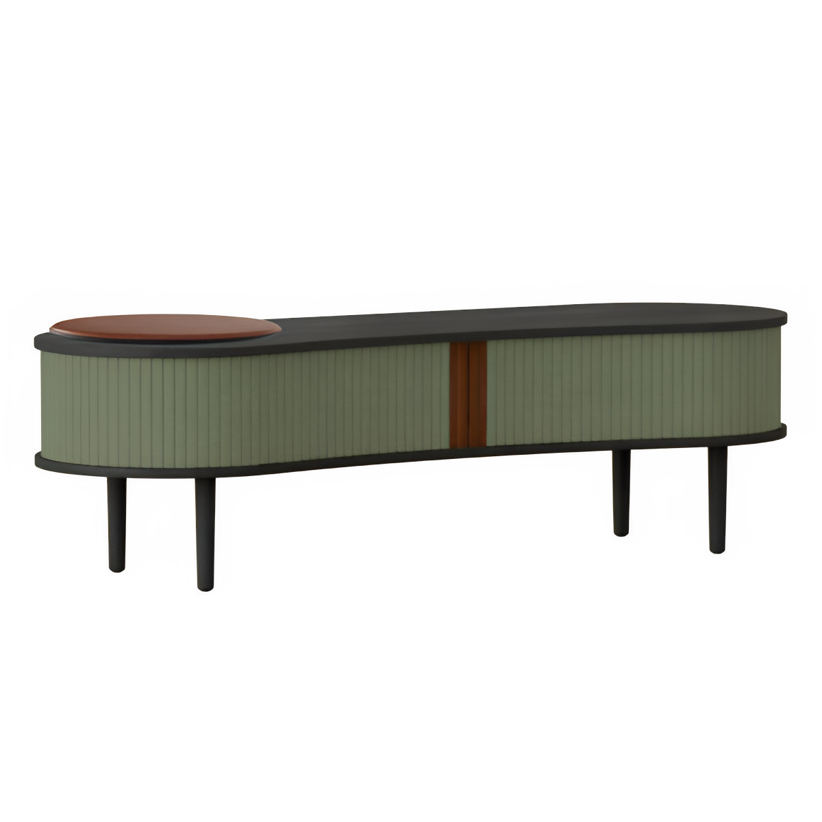 AUDACIOUS TV cabinet green with black oak