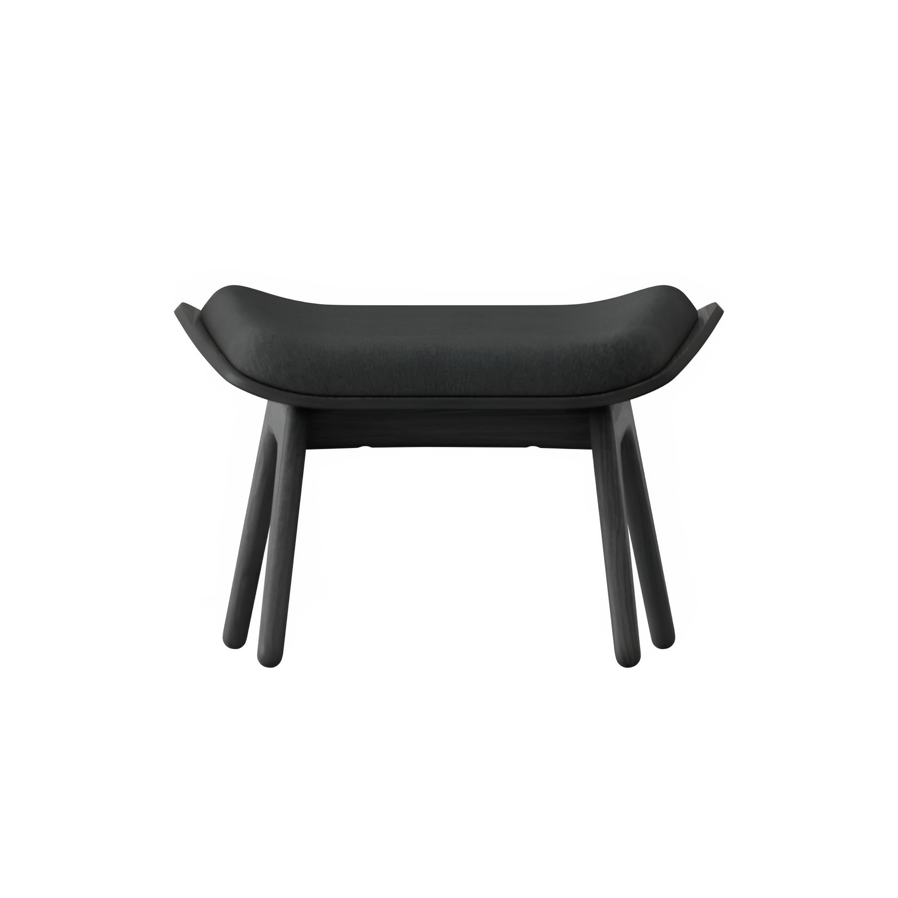 READER footstool in anthracite with a black base