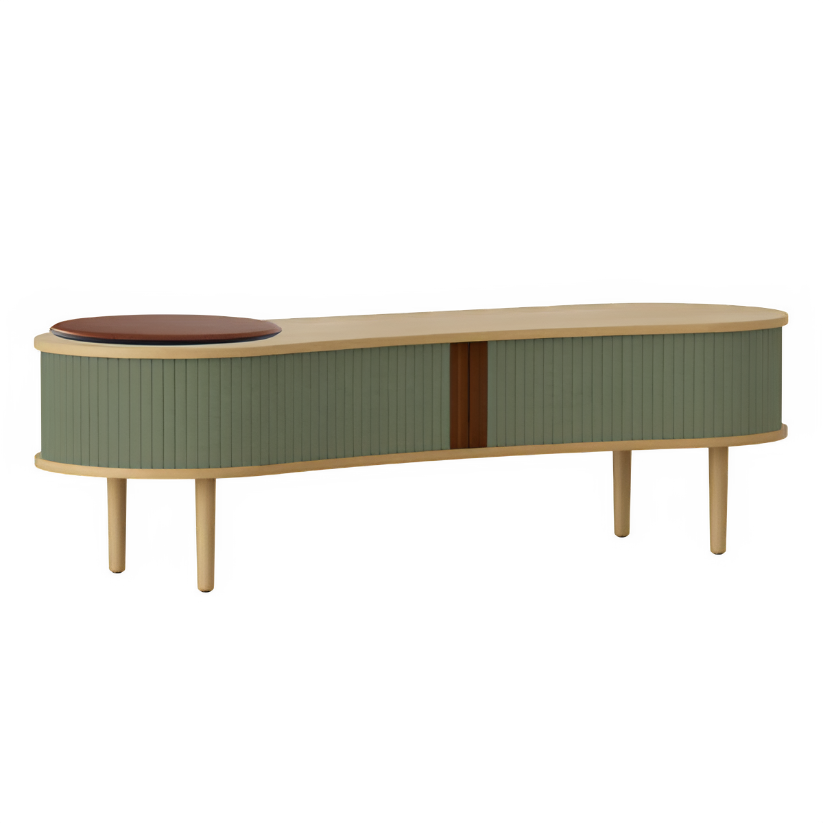 AUDACIOUS TV cabinet green with oak