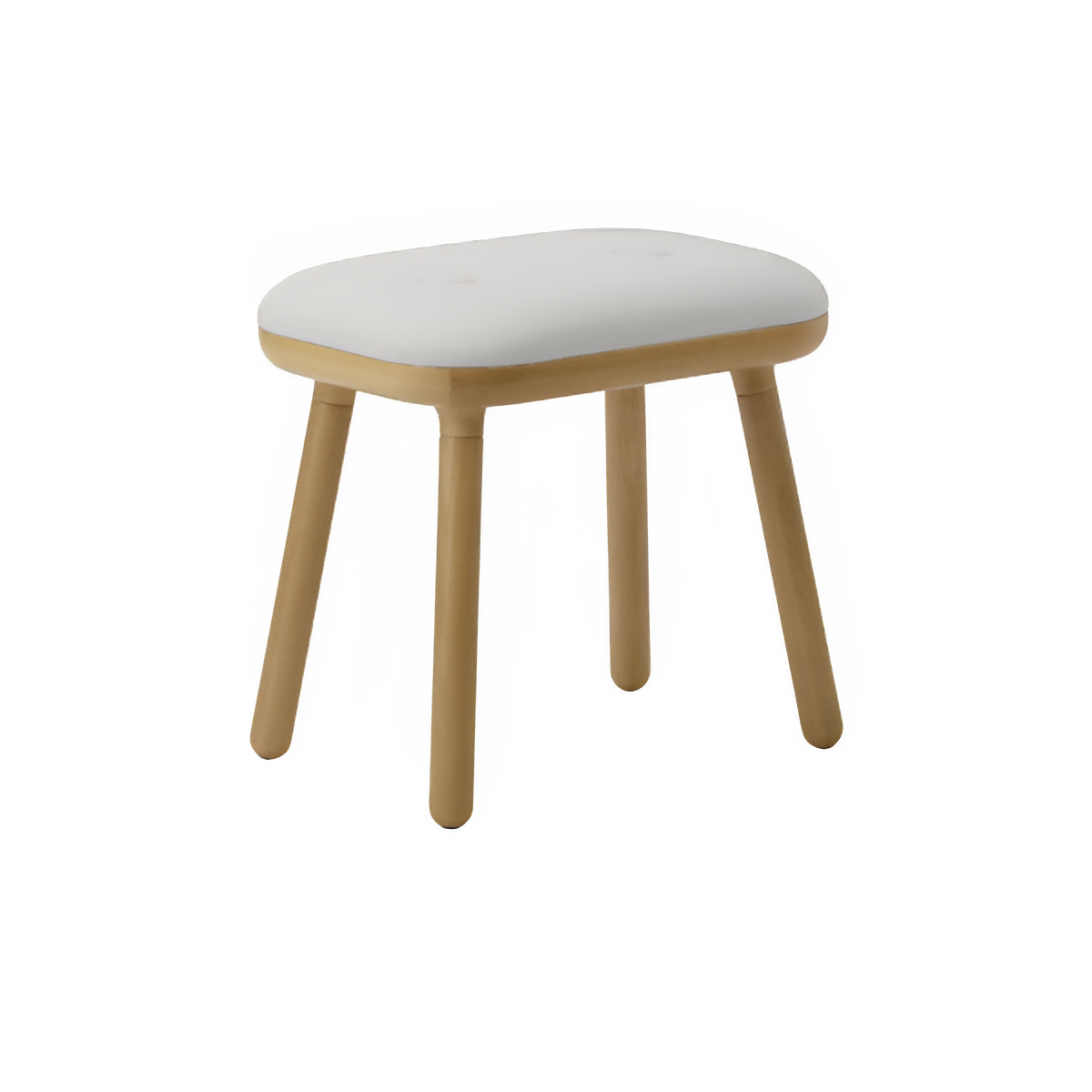 PAFF stool broken white with oak base