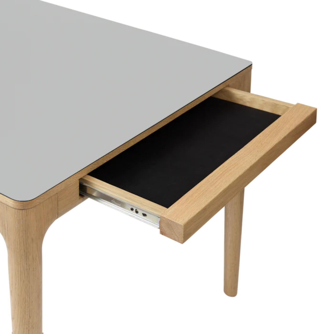Ausziehbarer Tisch HEART'N'SOUL grau mit Eichenbasis