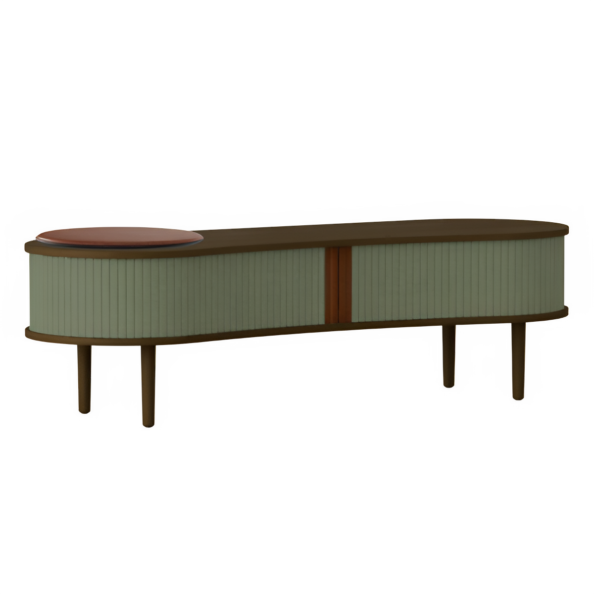 AUDACIOUS TV cabinet green with dark oak