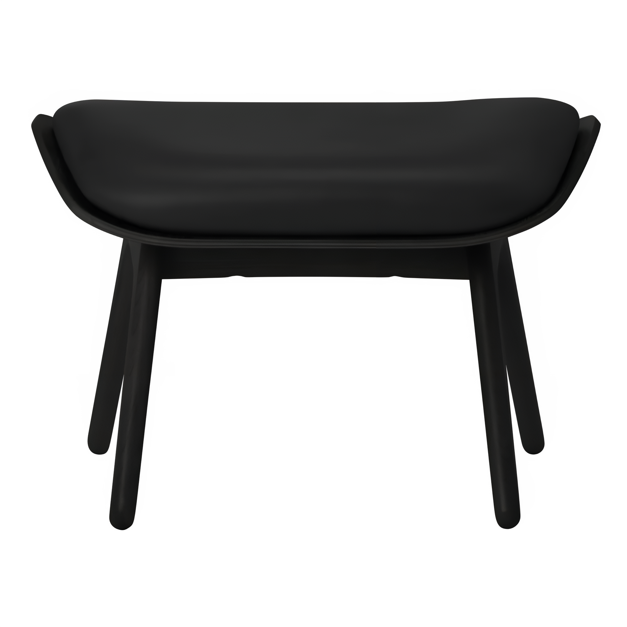 READER footrest black leather with black base
