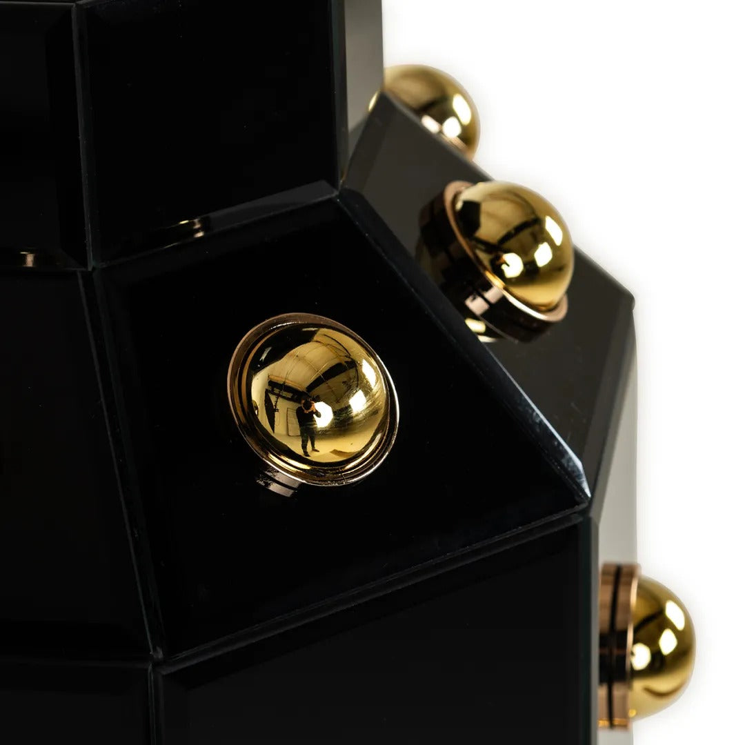 Vase JUSTA schwarz mit Gold