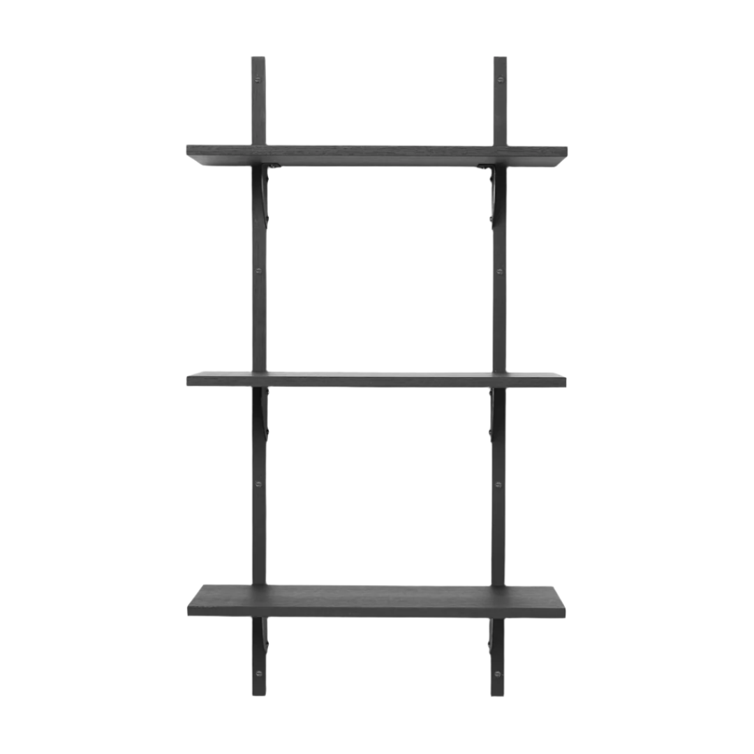 SECTOR TRIPLE NARROW shelf black ash veneer