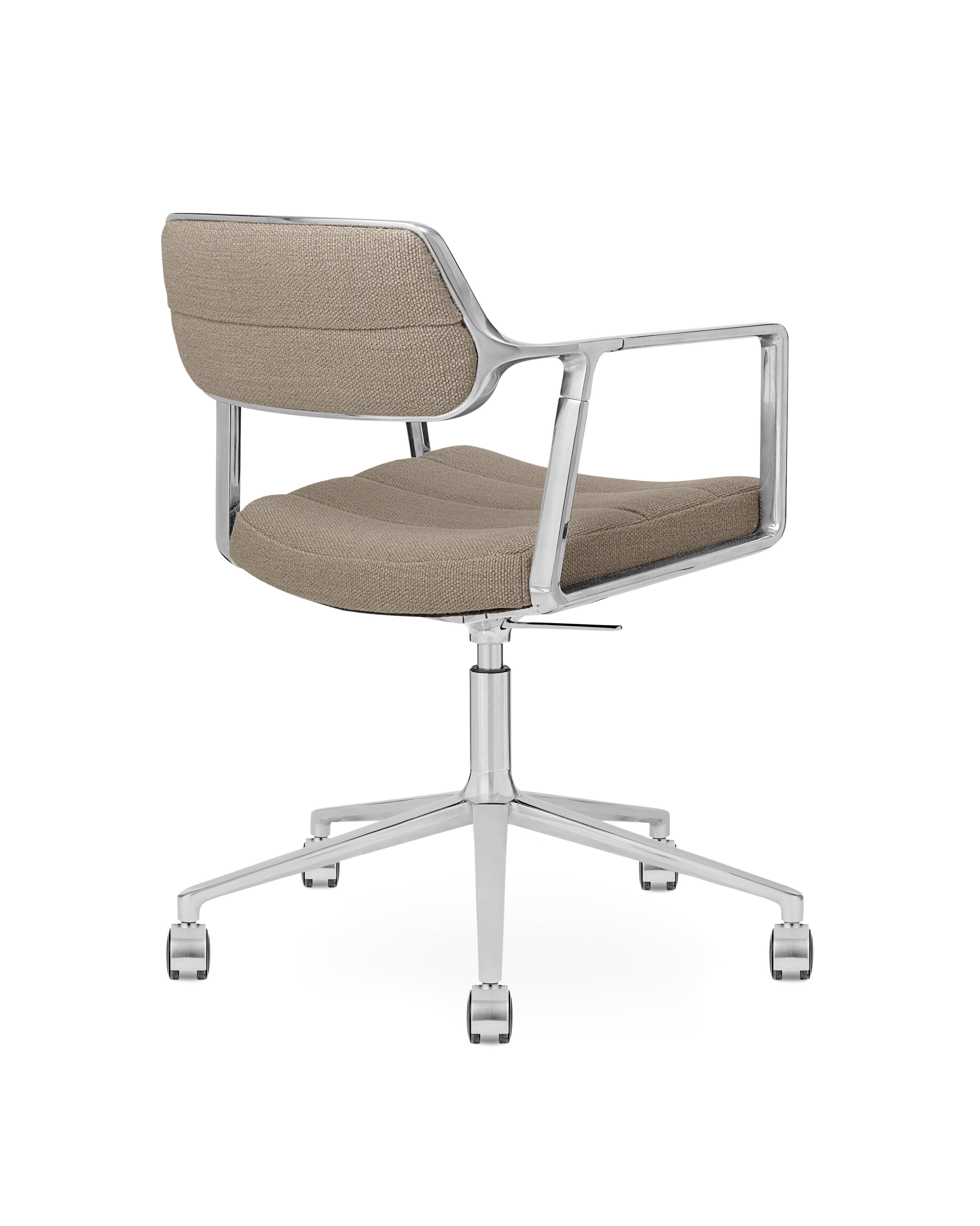Office chair 453+ sand fabric with metal base