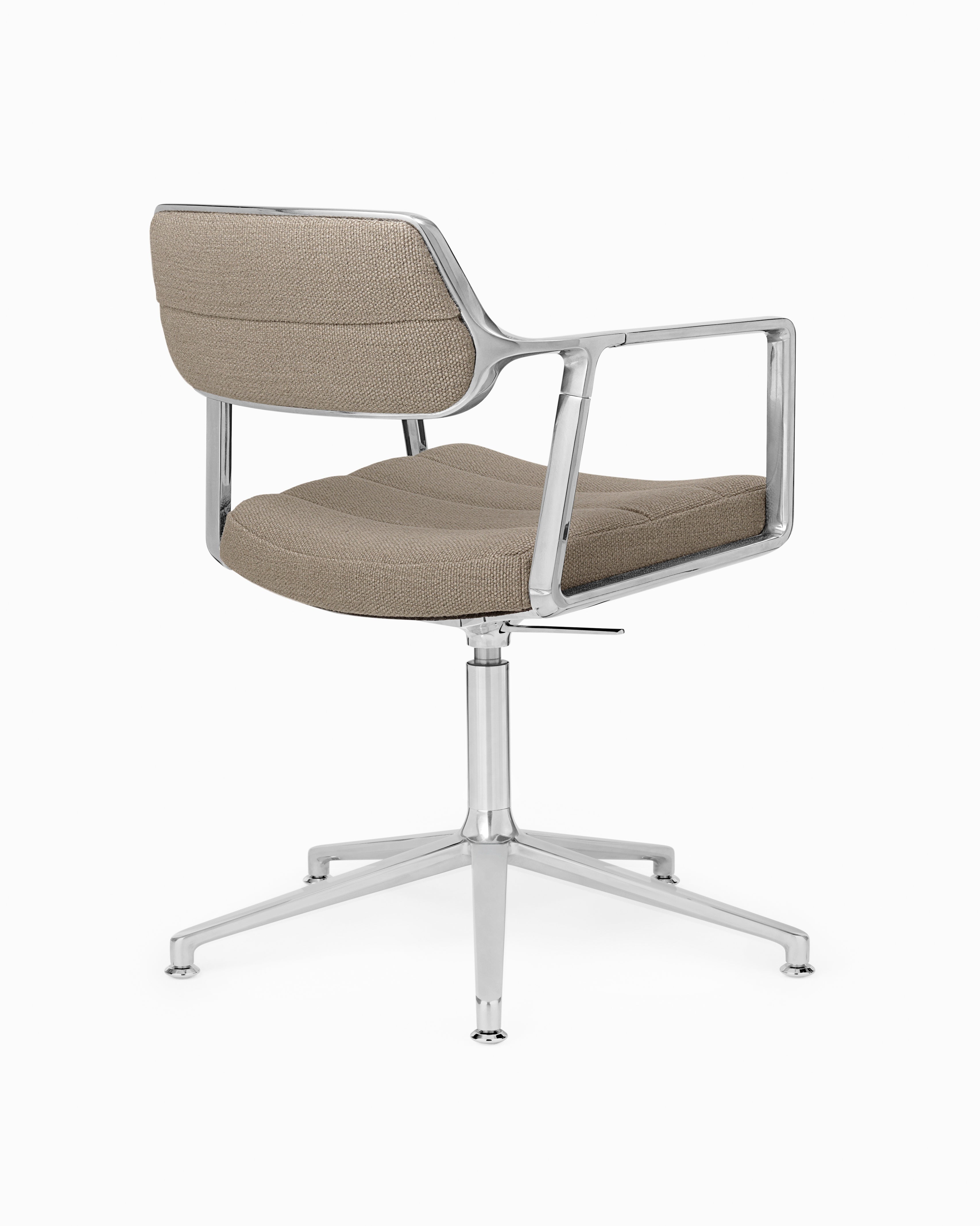 Office chair 453+ sand fabric with metal base