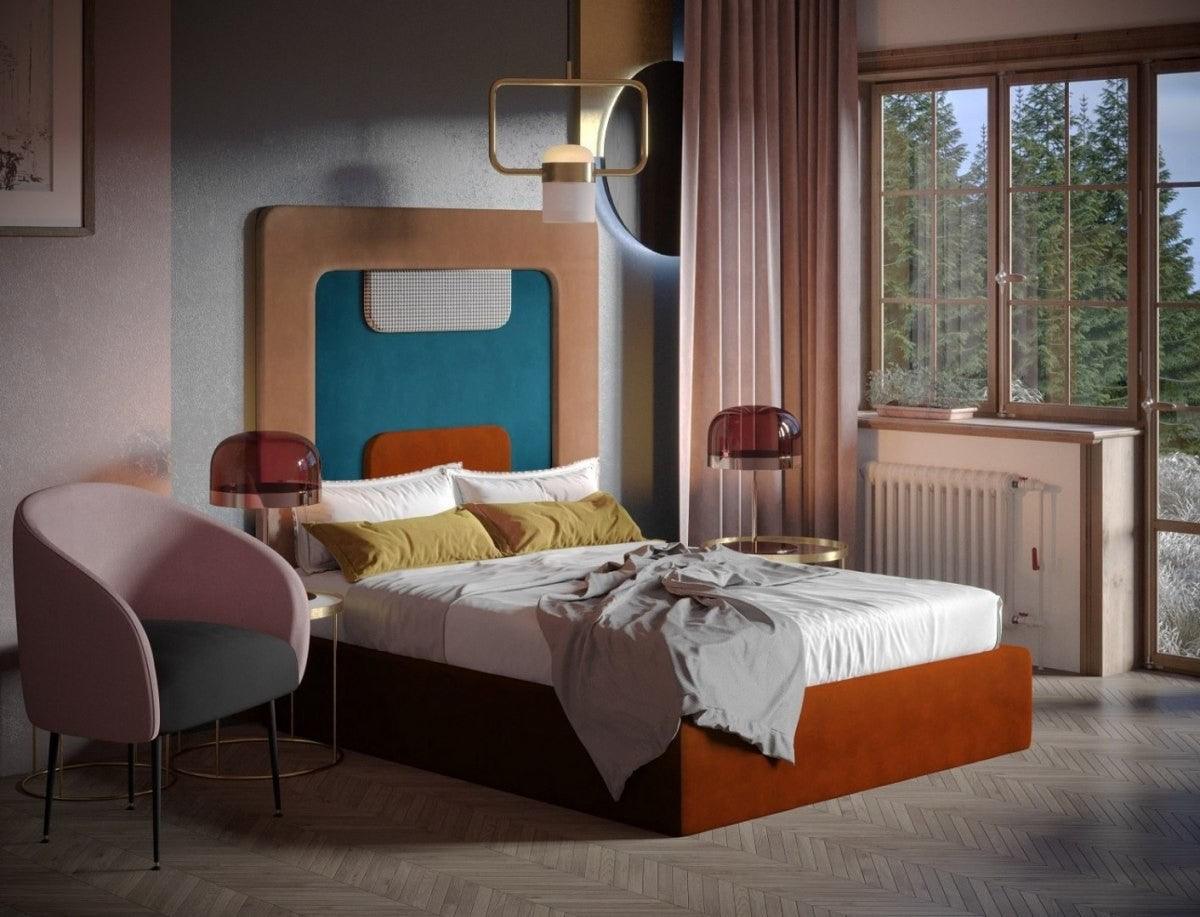 Wezgłowie PLUM beżowy z czerwonym Happy Barok Eye on Design